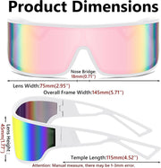 ÉÌƷͼƬ 39 | B0D3PKKSD9 | FEISEDY Trendy Futuristic Wrap Sunglasses Flat Top Mirrored One Piece Lens Reflective Sun Glasses for Women Men B0161
