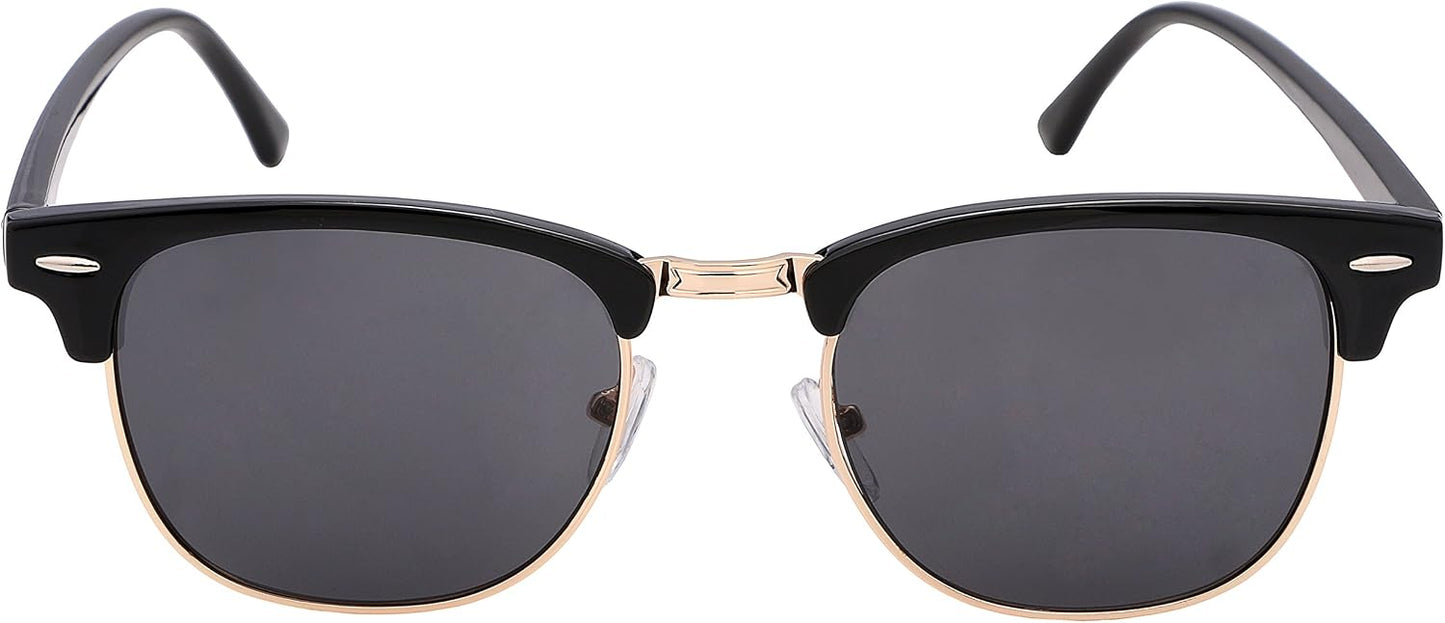 商品图片 3 | B01NCJS1IB | FEISEDY Vintage Half Frame Rimmed Sunglasses Men Women Classic Sun Glasses with Metal Rivets B1510