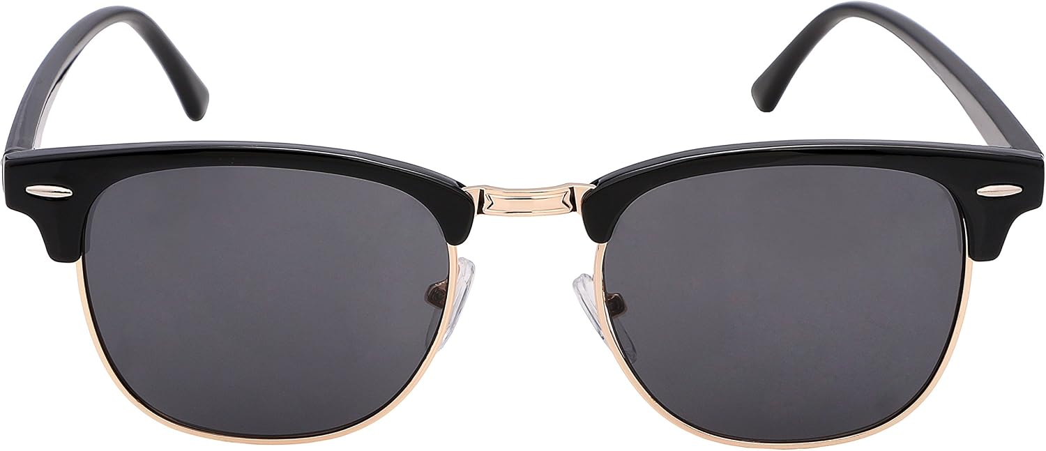 商品图片 3 | B01NCJS1IB | FEISEDY Vintage Half Frame Rimmed Sunglasses Men Women Classic Sun Glasses with Metal Rivets B1510