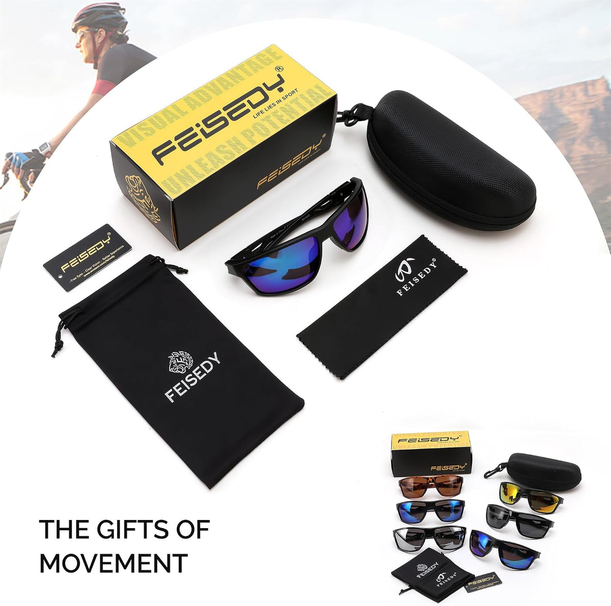 ÉÌƷͼƬ 28 | B0GZTNR5BZ | FEISEDY Sport Sunglasses Polarized UV400 Protection for Men Women B1389