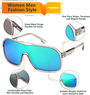 ÉÌƷͼƬ 36 | B0CWTZ9491 | FEISEDY Fashion Polarized Sunglasses Oversized One Piece Reflective Lens Sports Sun Glasses B0122