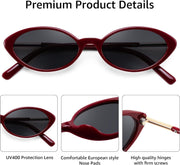 ÉÌƷͼƬ 40 | B0H2VP4ZBG | FEISEDY Oval Cat Eye Sunglasses for Women, 90s Narrow Y2K Shades B0435