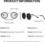 ÉÌƷͼƬ 41 | B0FK1DDVSV | FEISEDY Adjustable Sunglasses Polarized Men, Round Metal ND Filter B1400