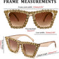 商品图片 29 | B09V7X56D4 | FEISEDY Women Crystal Square Cat Eye Sunglasses Sparkling Trendy Retro Cateye Sunglasses B2898
