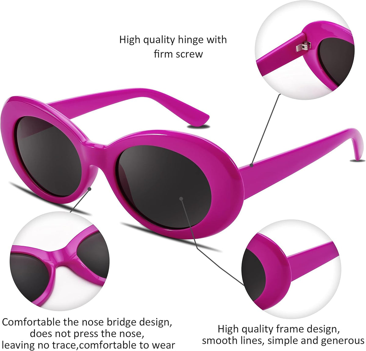 ÉÌƷͼƬ 39 | B074H8KFSZ | FEISEDY Sunglasses White Oval Clout Goggles for Women Men Retro Round Trendy Rimmed Clueless Costume Frame B2253
