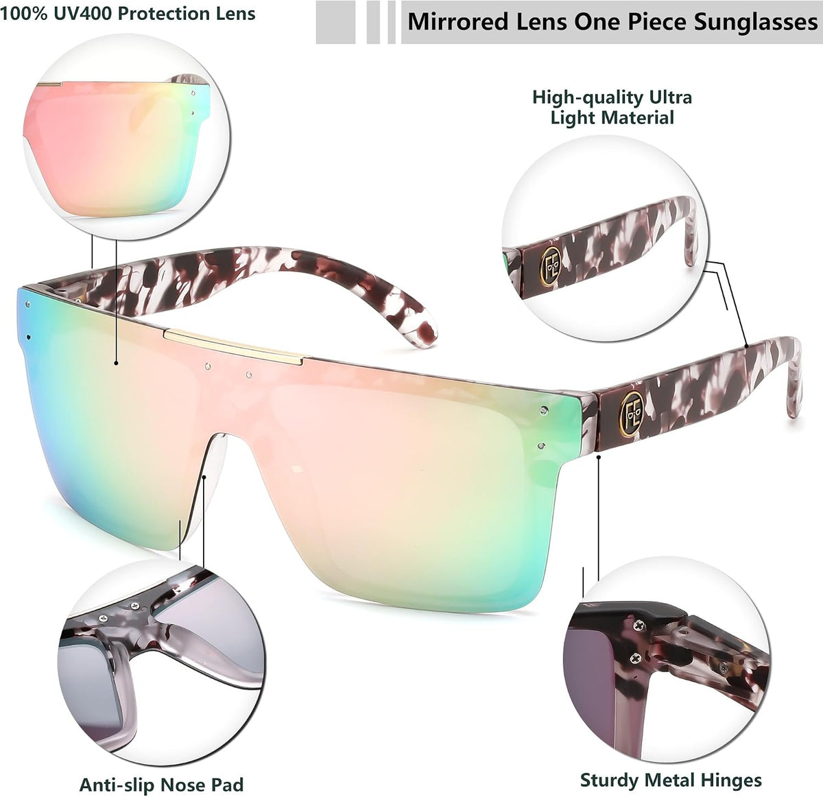 ÉÌƷͼƬ 3 | B0BZ4J86KV | FEISEDY Polarized Sunglasses for Men, Z87 Oversized Square Flat Top B2990
