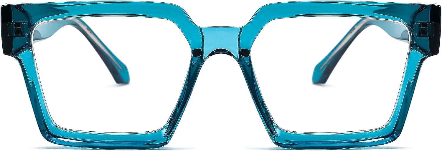 商品图片 3 | B0CDBH37B5 | FEISEDY Oversized Blue Light Glasses for Women Men TR90 Retro Square Anti Eyestrain Glasses Rectangle Fashion Frame B0037