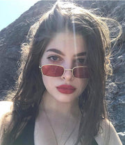 ÉÌƷͼƬ 34 | B079L1KYF3 | FEISEDY Vintage Small Rectangle Sunglasses Women Men Retro Trendy Square Metal Frame Sun Glasses B2295