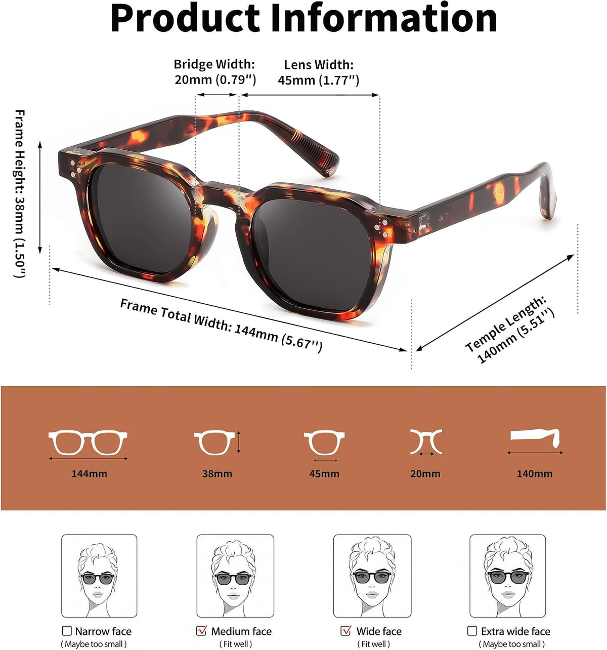 ÉÌƷͼƬ 10 | B0H83DD892 | FEISEDY Retro Thick Polarized Square Sunglasses for Women Men B0458