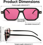 ÉÌƷͼƬ 184 | B09YTJ4FQZ | FEISEDY Vintage Square 70s Flat Aviator Sunglasses Women Men Classic Retro Stylish Frame UV400 Sunglasses B2622