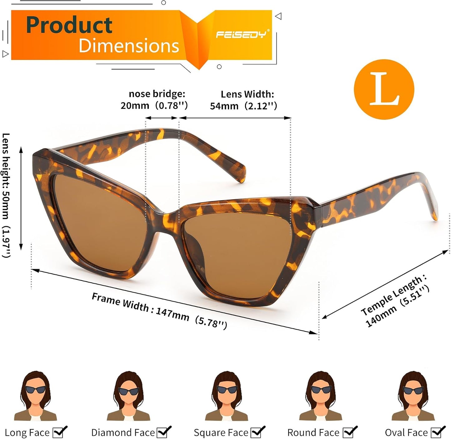 商品图片 34 | B0CYZG81R8 | FEISEDY Retro Cat Eye Sunglasses for Women UV400 Protection Small Vintage Chic Shades B0132