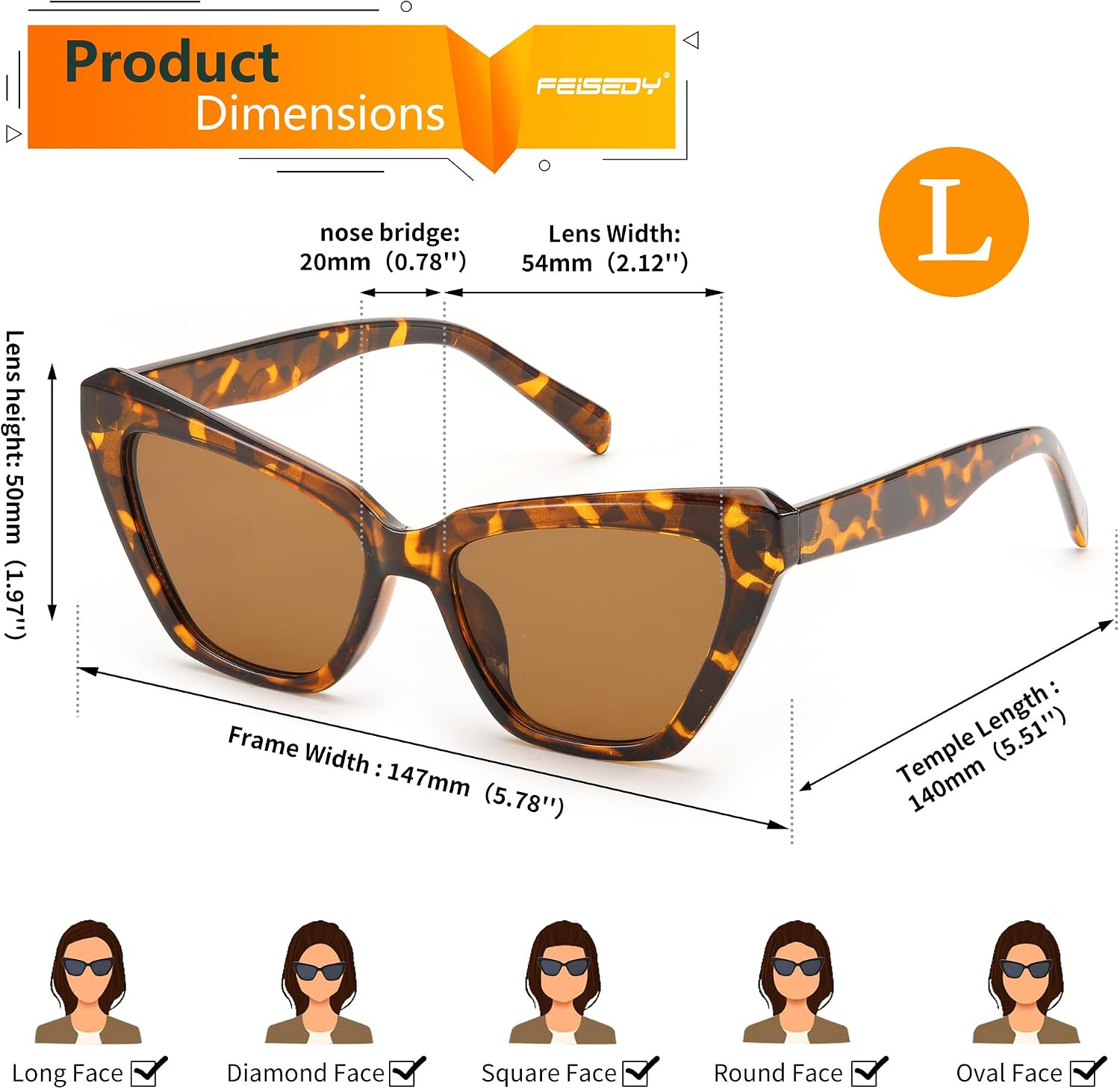 商品图片 34 | B0CYZG81R8 | FEISEDY Retro Cat Eye Sunglasses for Women UV400 Protection Small Vintage Chic Shades B0132