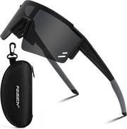 Black / Large | B0CCJ9G8T7 | FEISEDY Kids Sports Sunglasses UV400 for Youth, Ages 8-16 B0048