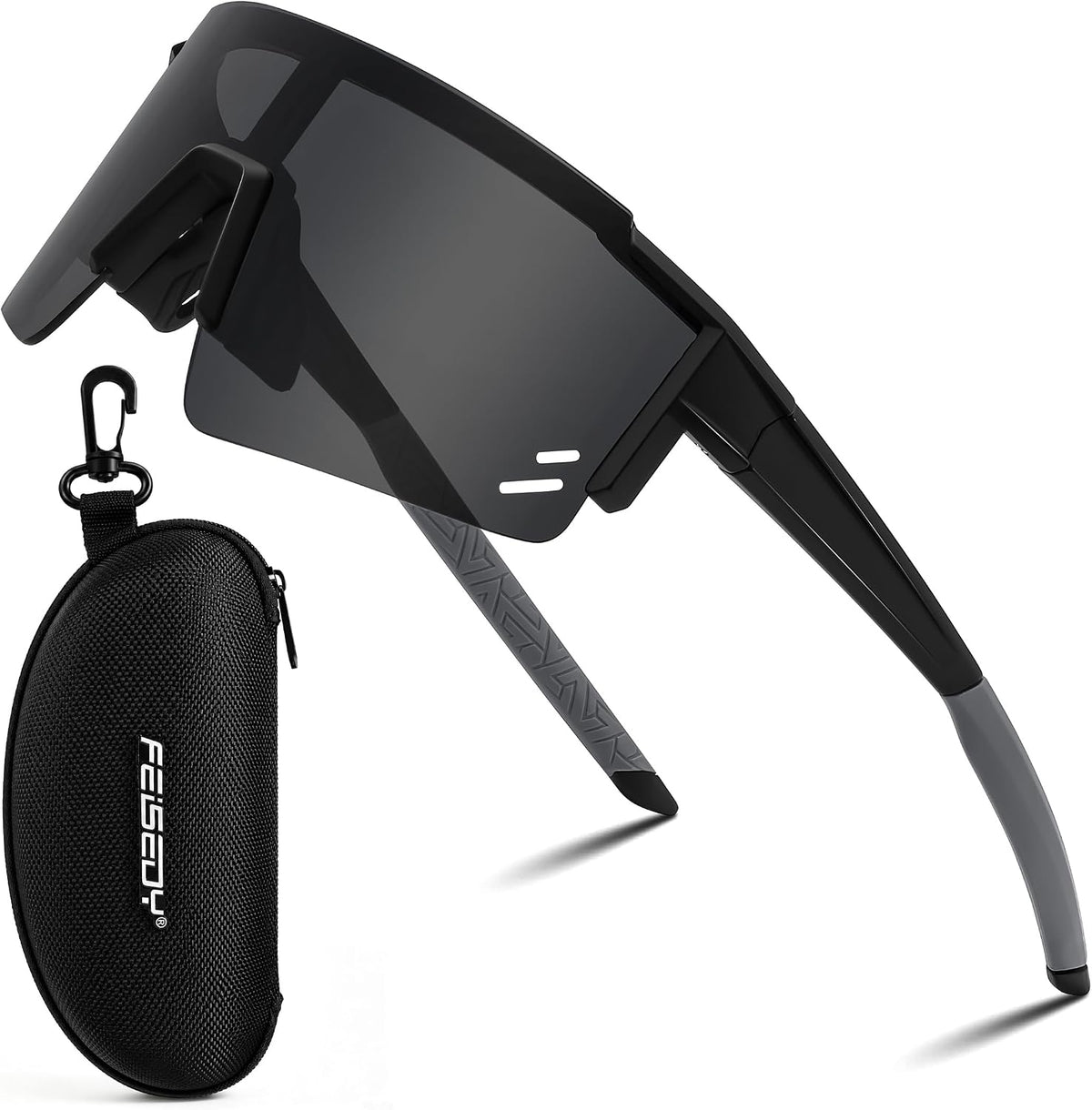Black / Large | B0CCJ9G8T7 | FEISEDY Kids Sports Sunglasses UV400 for Youth, Ages 8-16 B0048