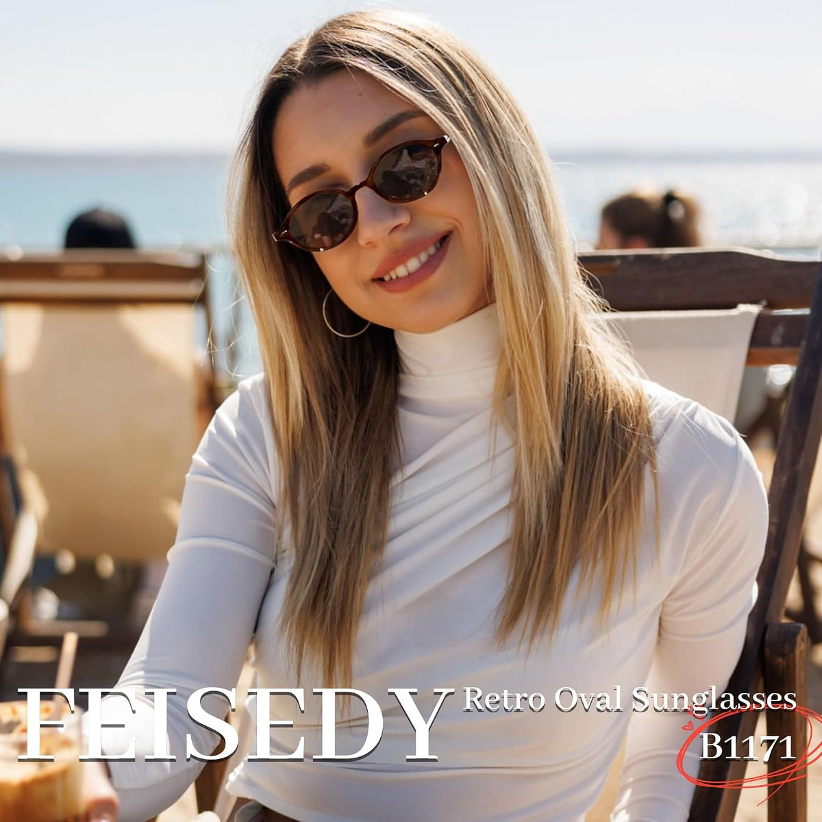 ÉÌƷͼƬ 62 | B0DTHVTKB5 | FEISEDY Retro Oval Sunglasses for Women 90s Narrow Round Lightweight Shades Y2k Trendy Sunnies B1171