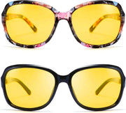 ÉÌƷͼƬ 48 | B081YY5RM3 | FEISEDY Classic Womens Night Glasses Driving Anti Glare Wrap Around Yellow Sunglasses B2548