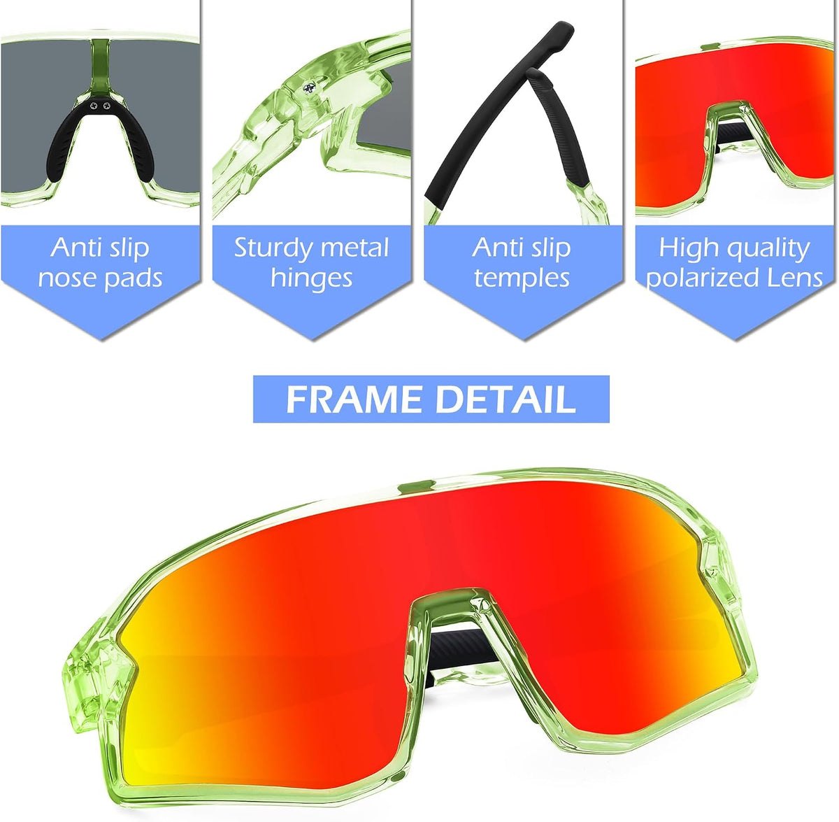 ÉÌƷͼƬ 61 | B0D73JNPNN | FEISEDY Kids Sunglasses Polarized Youth Baseball Sunglasses Sports Cycling Glasses for Boys Girls Age 4-8 B0183