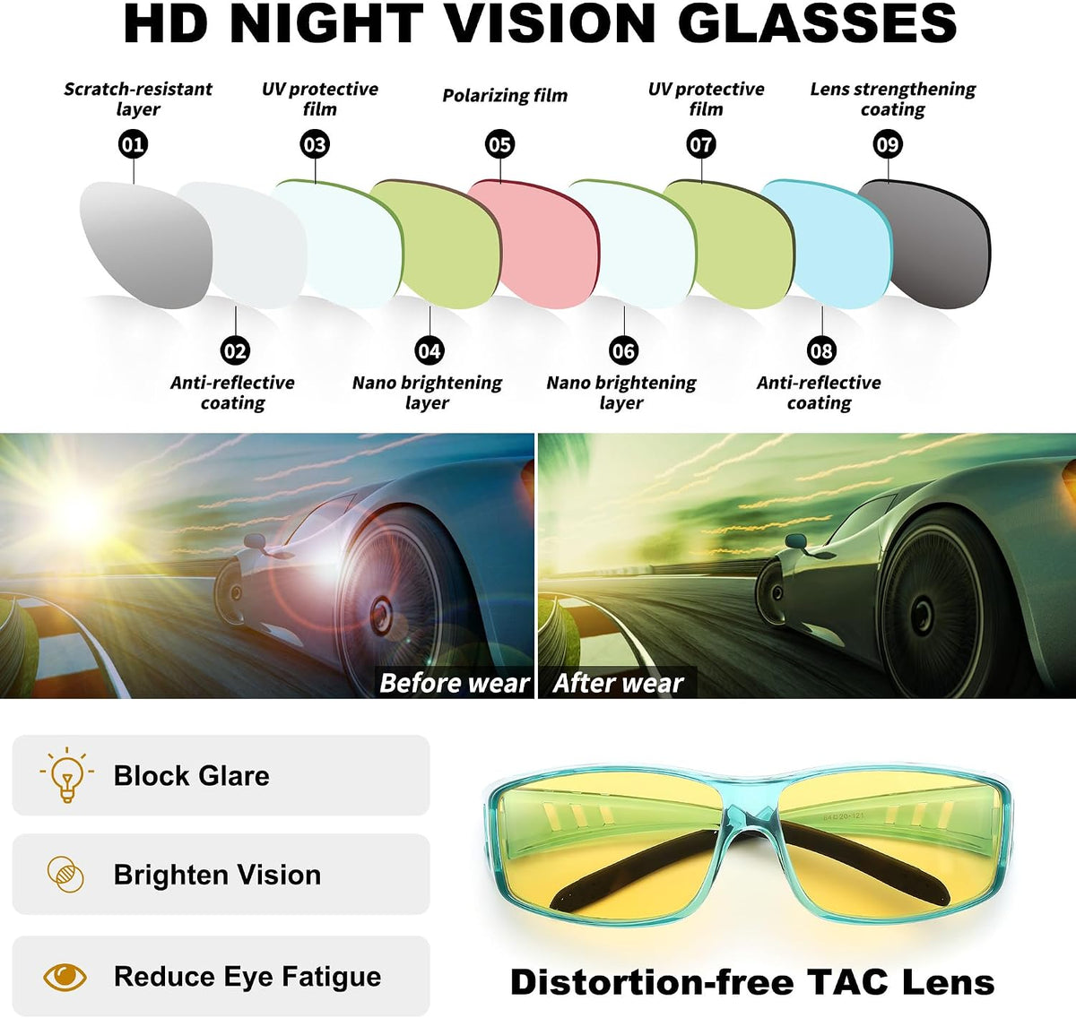 ÉÌƷͼƬ 56 | B089YRDYMP | FEISEDY Polarized Fit Over Glasses Sunglasses Men Women Wrap Around B2593