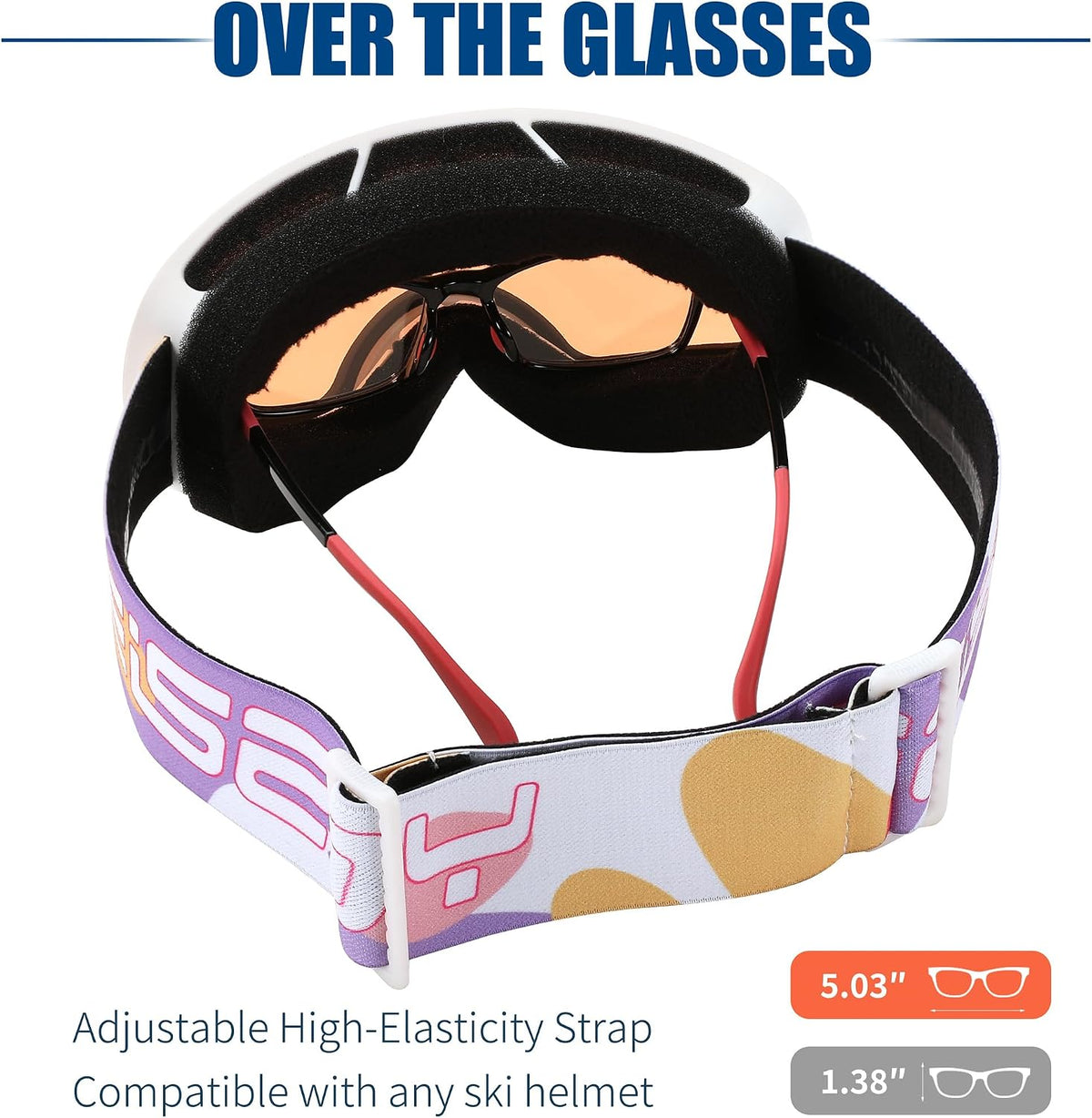 商品图片 11 | B0CHF64BPK | FEISEDY Kids Ski Goggles,Snowboard Goggles for Boys Girl Youth,OTG Anti Fog UV Protection Snow Goggles B0019
