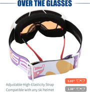 商品图片 11 | B0CHF64BPK | FEISEDY Kids Ski Goggles,Snowboard Goggles for Boys Girl Youth,OTG Anti Fog UV Protection Snow Goggles B0019