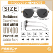 ÉÌƷͼƬ 18 | B0H79Y4V6B | FEISEDY Retro Aviator Square Polarized Sunglasses Women Men Trendy B0444