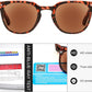 商品图片 18 | B0CSNK73XH | FEISEDY Round Reading Sunglasses for Men and Women Stylish Blue Light Blocking Readers B0113