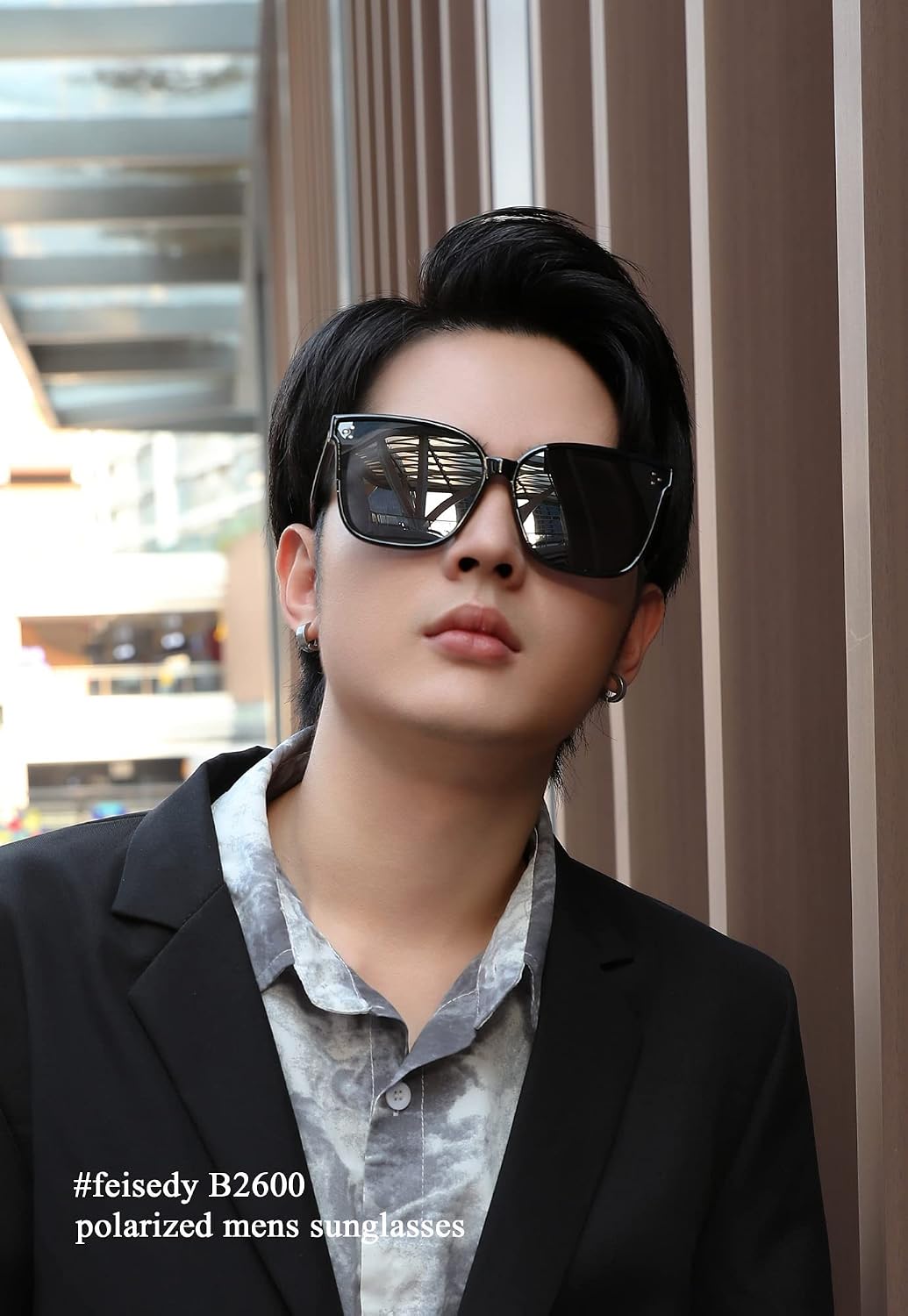 商品图片 31 | B0871BKMTN | FEISEDY Oversized Polarized Sunglasses - UV400 Protection, Square Fashion Sun Glasses for Outdoor & Daily B2600