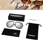 ÉÌƷͼƬ 23 | B0B681YMF5 | FEISEDY Retro Trendy Aviator Sunglasses Women Men Classic Vintage Square Sunglasses 70s Large Metal Shades B2321