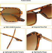 ÉÌƷͼƬ 41 | B0925V3NP4 | FEISEDY Vintage Square 70s Flat Aviator Sunglasses Women Men Metal Design Shades B2752