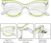 ÉÌƷͼƬ 4 | B0BB2D64DV | FEISEDY Women Oversized Blue Light Blocking Computer Glasses Fake Nerd Cat Eye Glasses Frame Anti Eyestrain B2323
