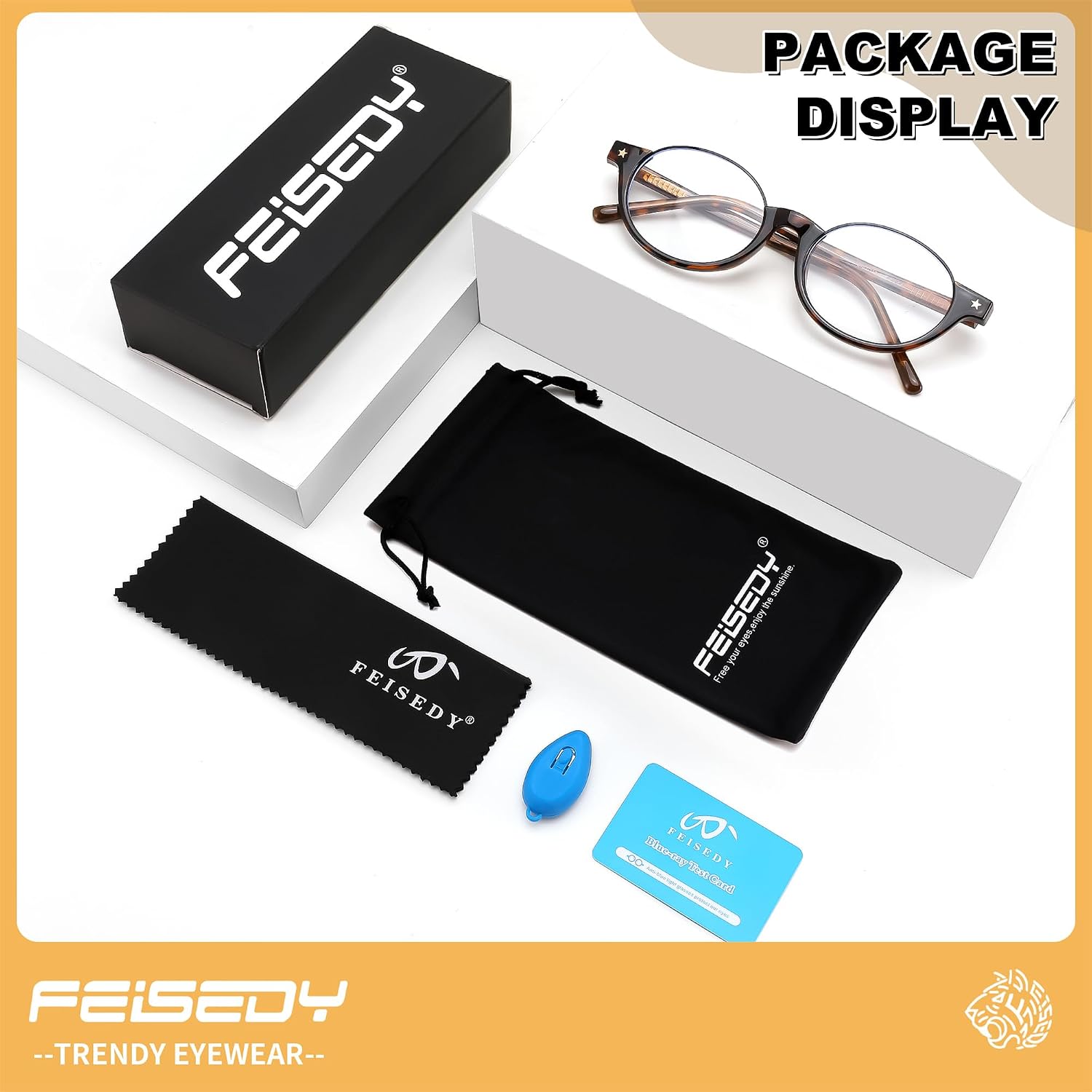 商品图片 16 | B0GS9JVKV9 | FEISEDY Trendy Oval Blue Light Glasses for Women Fake Nerd Eyewear Frame Anti Glare B1380