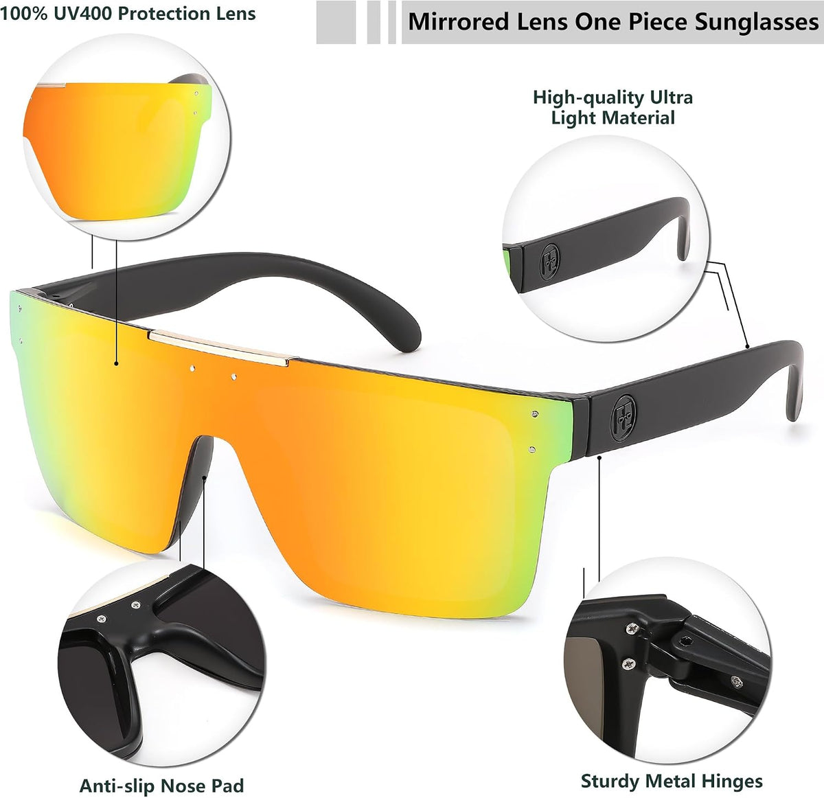 ÉÌƷͼƬ 72 | B0BZ4J86KV | FEISEDY Polarized Sunglasses for Men, Z87 Oversized Square Flat Top B2990