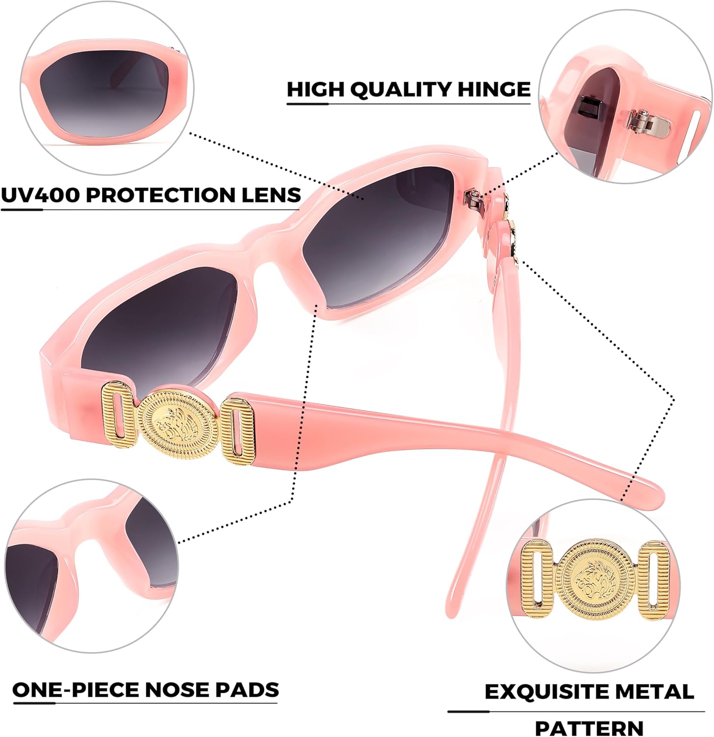商品图片 56 | B0B5V7T75J | FEISEDY Retro Trendy Rectangle Sunglasses Women Men Narrow Shades B2322