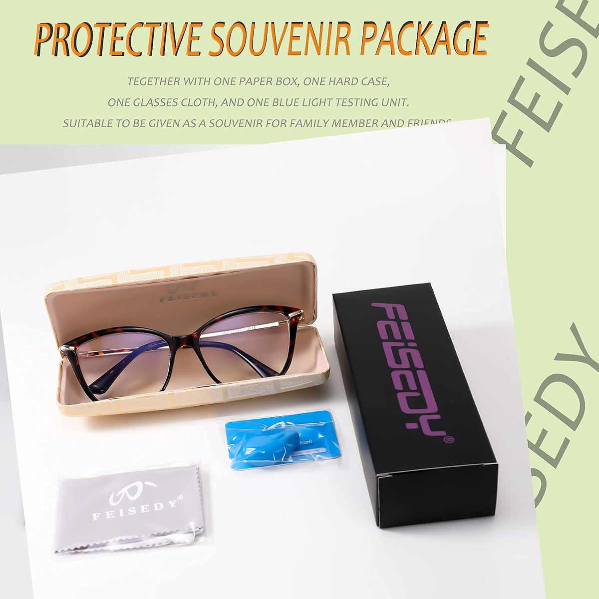 ÉÌƷͼƬ 26 | B096LSK611 | FEISEDY Blue Light Blocking Glasses Computer Glasses Women Men Cateye TR90 Frame B2772