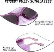 ÉÌƷͼƬ 36 | B09PN9V5N6 | FEISEDY Sunglasses Women Plush Fuzzy Soft Velvet Party Masquerade B2877
