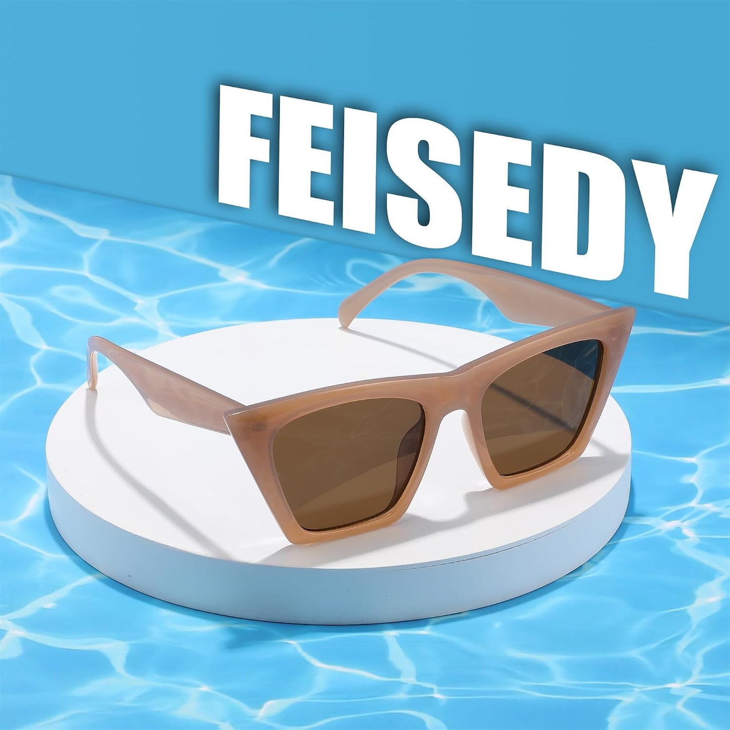 商品图片 33 | B0C5378735 | FEISEDY Vintage Square Cat Eye Sunglasses Women Trendy Cateye Sunglasses B2473