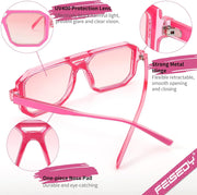 ÉÌƷͼƬ 4 | B0B9BNZRMZ | FEISEDY Retro Aviator Square Sunglasses for Women Men UV400 B2939