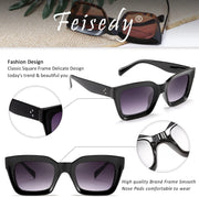 ÉÌƷͼƬ 22 | B07MNGNLNT | FEISEDY Classic Women Sunglasses Fashion Thick Square Sun Glasses B2471