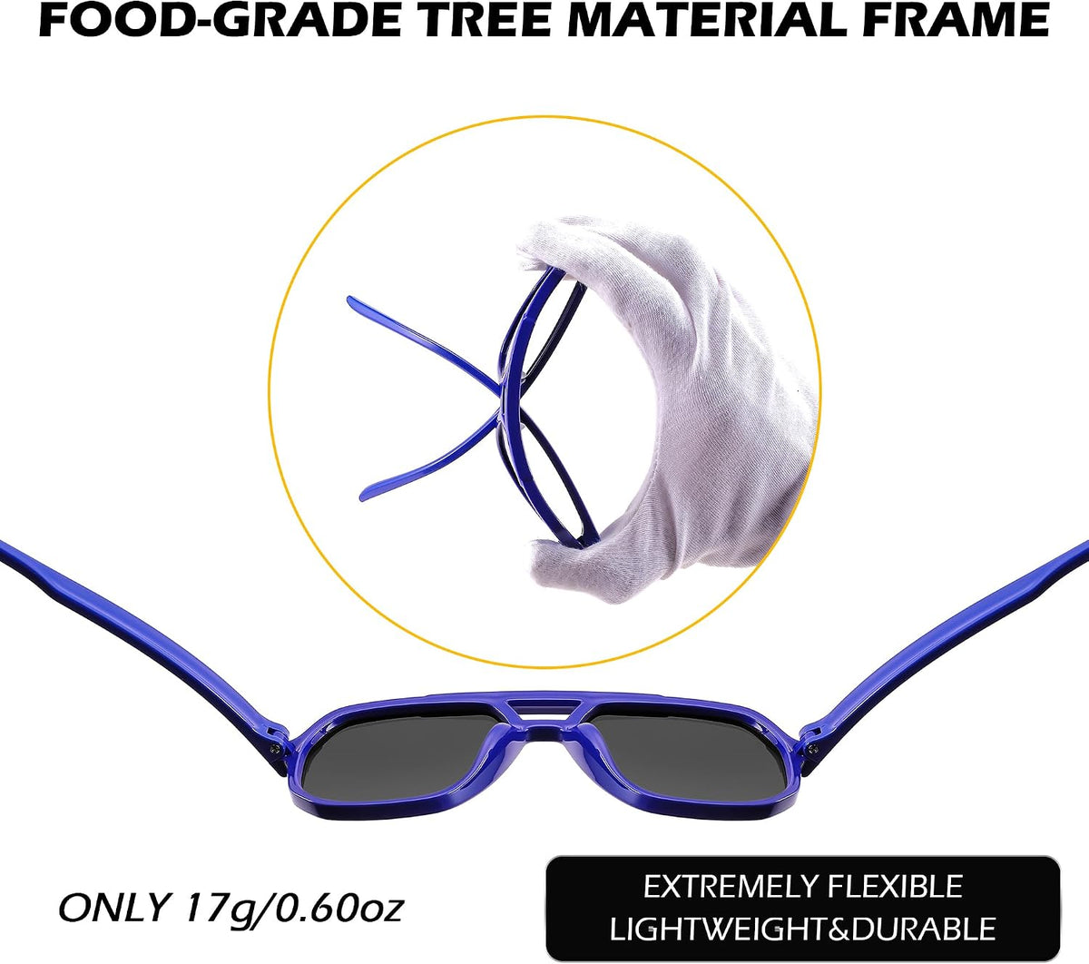 ÉÌƷͼƬ 5 | B0CNCP979D | FEISEDY Kids Polarized Sunglasses for Boys Girls Aviator Sunglasses Lightweight Flexible UV400 Protection Age 3-12 B0045