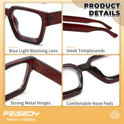 ÉÌƷͼƬ 11 | B0DXDYMMPM | FEISEDY Retro Blue Light Blocking Glasses for Women Men 90s Classic Rectangle Frame Thick Chic Computer Eyeglasses B2383R