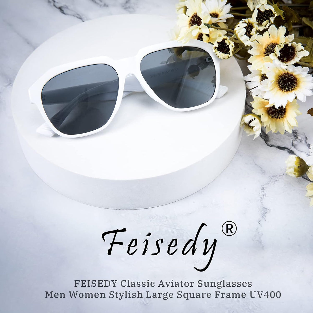 ÉÌƷͼƬ 4 | B09JP27SPD | FEISEDY Women Men Stylish Square 70s Sunglasses Fashion Unisex Shades UV400 Protection B2804