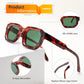 商品图片 5 | B0D7H6TB3G | FEISEDY Retro Small Rectangle Sunglasses Women Men Fashion Thick Frame Chunky Square Shades B0202