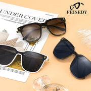 ÉÌƷͼƬ 6 | B09B3G7YTJ | FEISEDY Women Fashion Round Sunglasses Square Trendy Classic Chic Shades UV400 B2797
