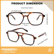 ÉÌƷͼƬ 42 | B0DPLTC8K6 | FEISEDY Vintage Square Blue Light Blocking Glasses Women Men 70s Flat Aviator Glasses Computer Anti Glare B0062