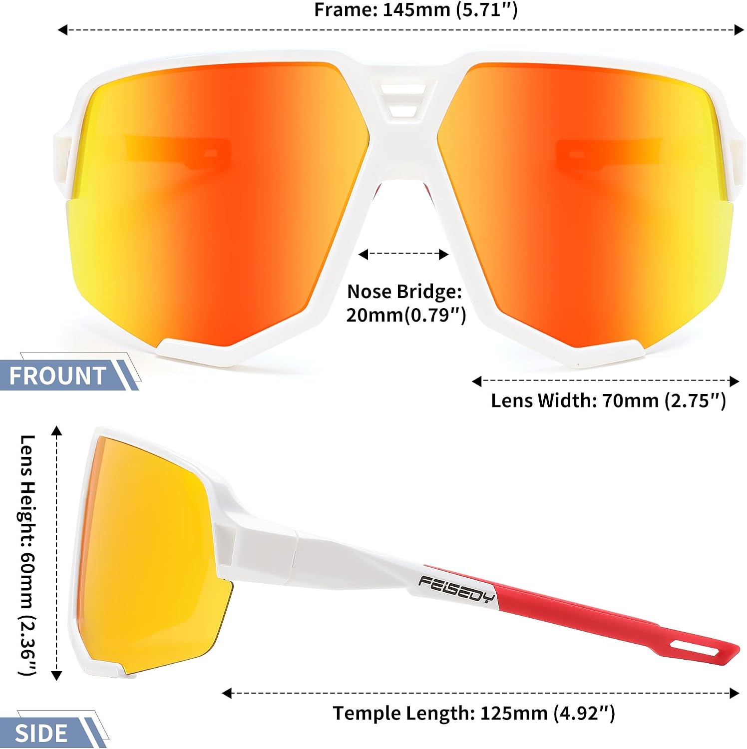商品图片 6 | B0DN1MVJHV | FEISEDY Polarized Cycling Glasses Sports Sunglasses for Women Men Youth, Running Hiking Baseball Glasses B0215