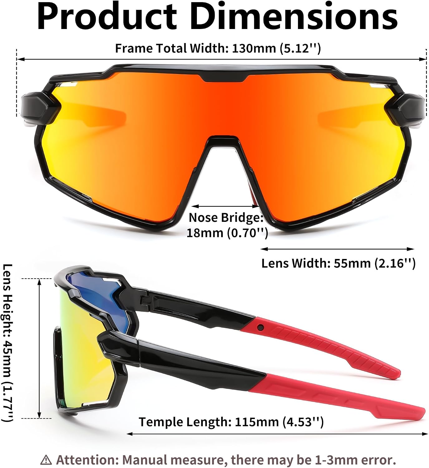 商品图片 18 | B0D6XZ67Q2 | FEISEDY Kids Teens Baseball Polarized Sunglasses Lightweight Frame UV400 Sports Cycling Shades for Boys Girls B0190