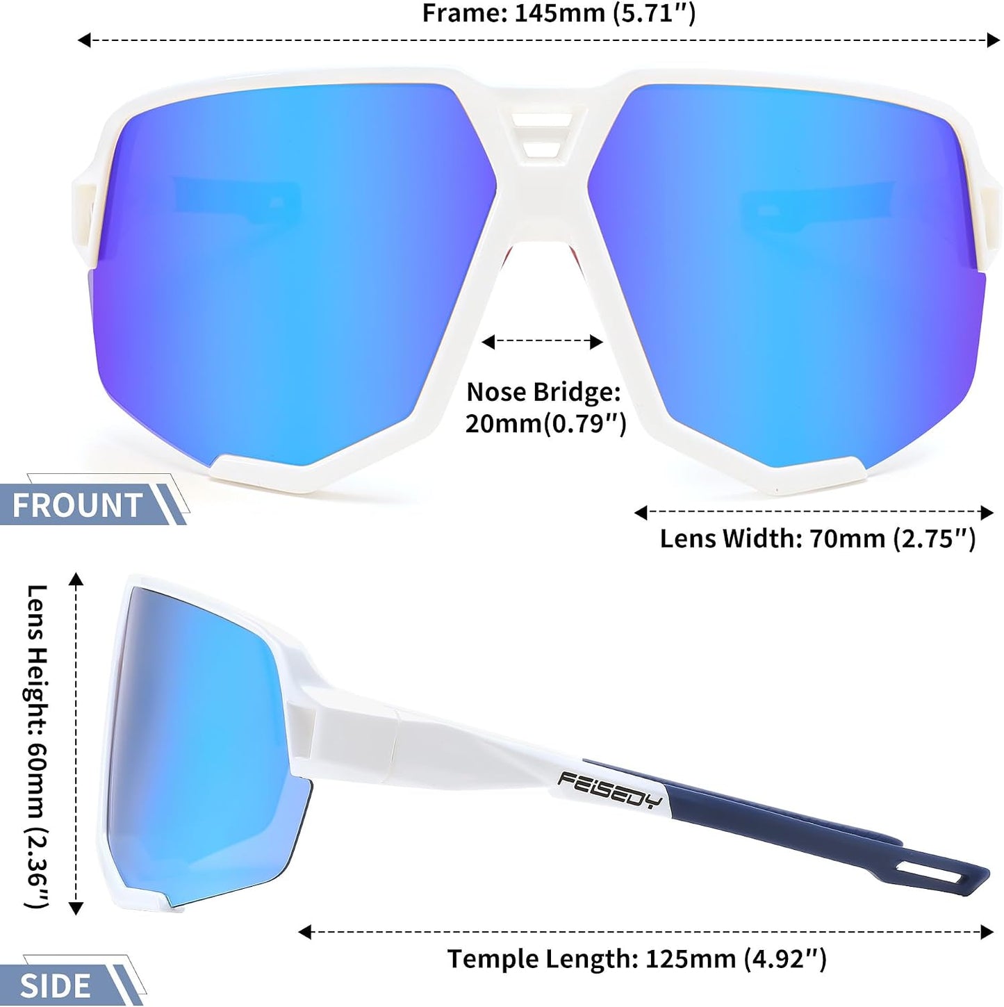 商品图片 12 | B0DN1MVJHV | FEISEDY Polarized Cycling Glasses Sports Sunglasses for Women Men Youth, Running Hiking Baseball Glasses B0215