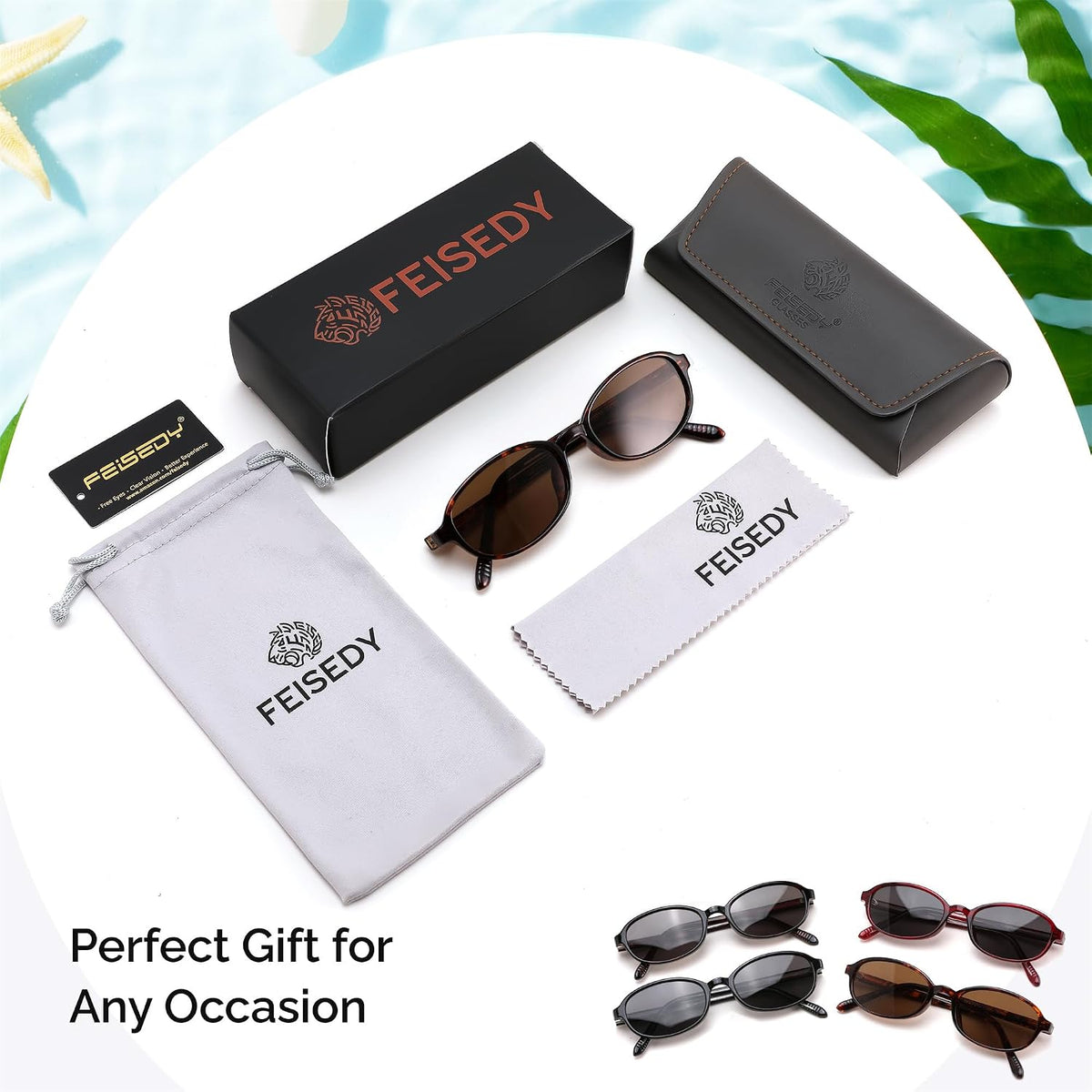 ÉÌƷͼƬ 12 | B0GY44LNSR | FEISEDY Retro Polarized Oval Sunglasses Women Men UV400 Protection B0447