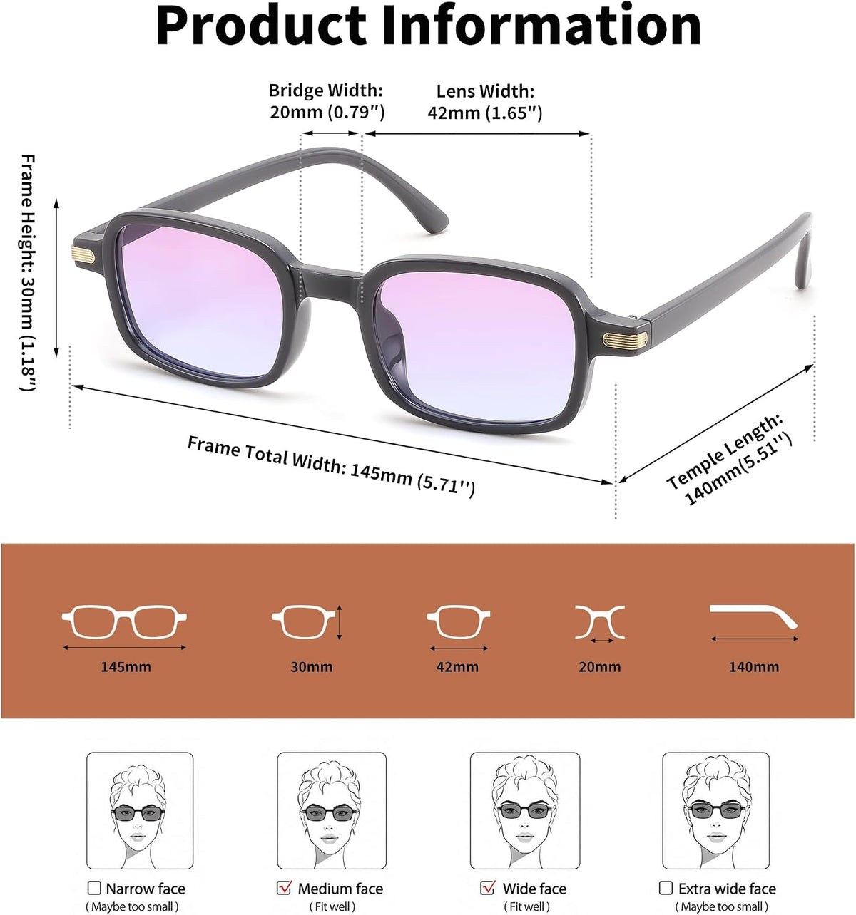 ÉÌƷͼƬ 27 | B0H1B921MS | FEISEDY Trendy Rectangle Sunglasses Womens Mens Narrow Square Shades B0449
