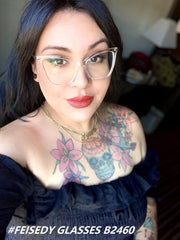 ÉÌƷͼƬ 9 | B07KK3P4KT | FEISEDY Oversized Cat Eye Glasses Frame with Clear Lenses Eyewear for Women B2460